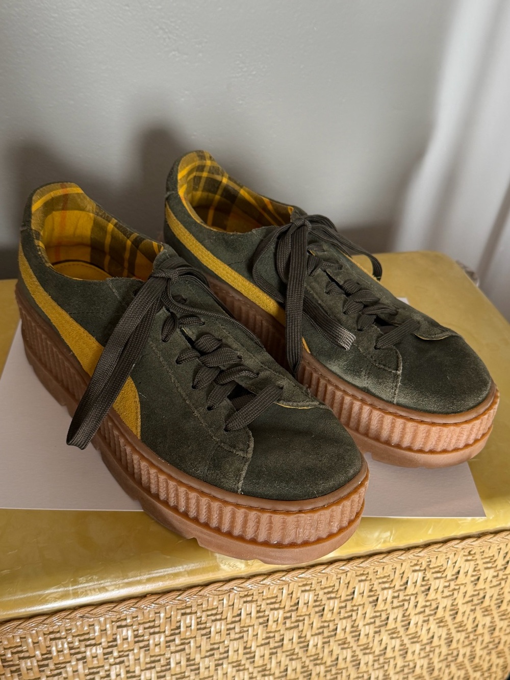 FENTY X Puma green platform creepers